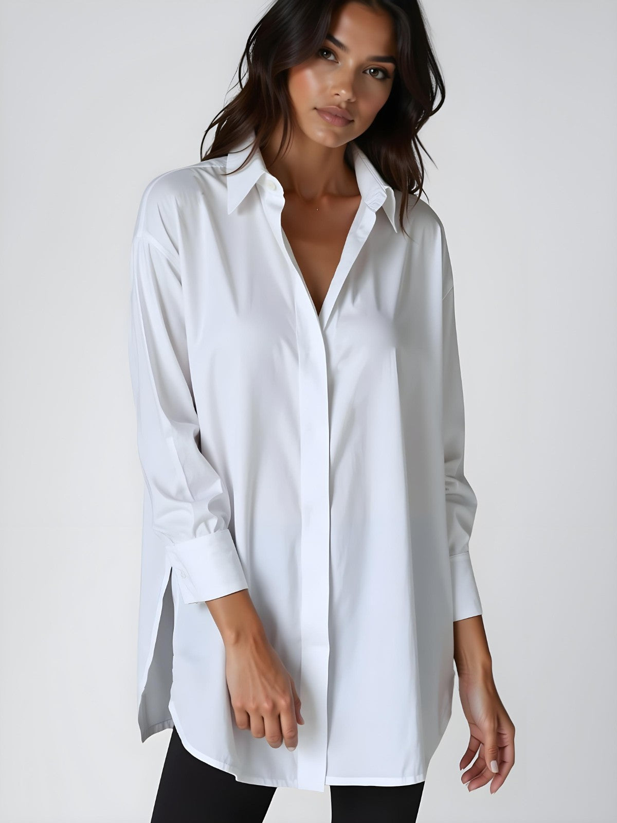 Flowy Button-Up Shirt Dress