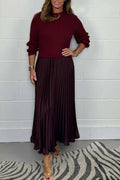 Long SleeveJumper &Pleated Bottom Dress